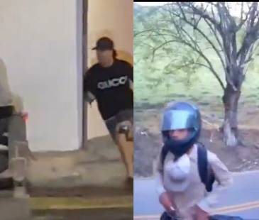 Señalados ladrones en Santa Fe de Antioquia (Izq.) y en la vía entre Remolino y Bolombolo (Der.). FOTOS: CAPTURAS DE VIDEO X @ANDRESJRENDONC