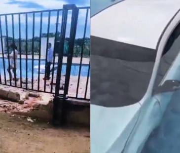 La conductora logró salir del carro por sus propios medios. FOTOS: CAPTURA DE VIDEO X @HUELLAS_TV