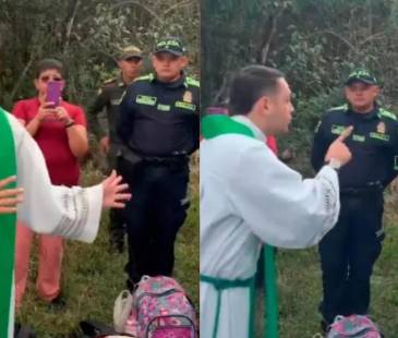 La discusión entre el religioso y las mojas quedó grabado en video. FOTOS: TOMAS DE VIDEO