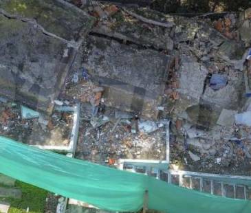 Colapso estructural en el cementerio de La América. FOTO: MANUEL SALDARRIAGA 