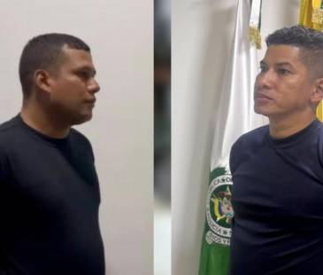 Ellos son los patrulleros Jainer Alonso Suárez Guette e Istvan Alexis López Rodríguez. FOTOS: CORTESÍA FISCALÍA GENERAL DE LA NACIÓN