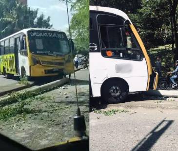 Accidente entre bus y moto dejó 5 heridos. FOTO: CORTESÍA
