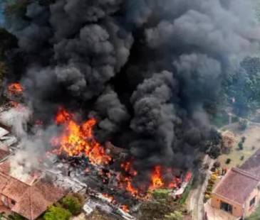 El incendio se presentó en la vereda San Diego. FOTO: CORTESÍA ALCALDÍA DE GIRARDOTA