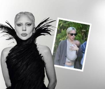 La artista apareció de repente cargando a su bebé en un fular. FOTOS: INSTAGRAM @LADYGAGA Y PAGESIX
