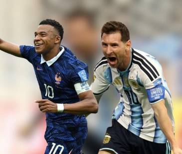 Lionel Messi (Der.) acumula 18 goles en la historia del Mundial y Kylian Mbappé (Izq.) lleva 16. FOTOS: TOMADAS DE X @ARGENTINA y @KMBAPPE