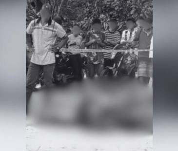 Acordonamiento y para realizar el levantamiento del cuerpo. FOTO: CORTESÍA DENUNCIAS ANTIOQUIA