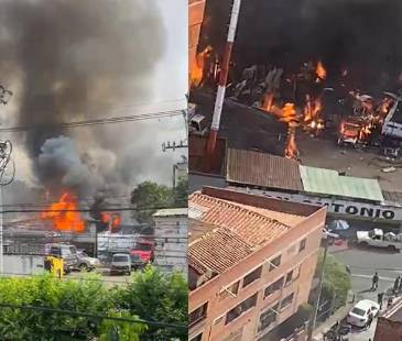 <span class="mln_uppercase_mln">En</span><b><span class="mln_uppercase_mln"> las imagénes se ve la magnitud del incendio, en el que un parqueadero también habría resultado afectado. FOTOS: CORTESÍA DENUNCIAS ANTIOQUIA</span></b>