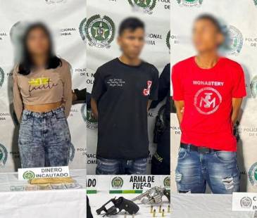 Los capturados por la Policía en Itagüí. FOTOS: POLICÍA METROPOLITANA
