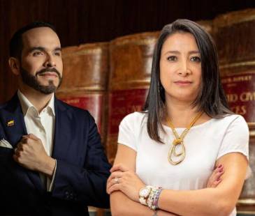 Abelardo de la Espriella y Claudia Benavides, nombrada ministra de Ciencia. FOTOS: COLPRENSA Y X DE CLAUDIA
