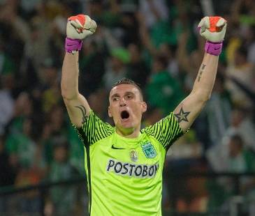 Franco Armani vistiendo la camisa de Atlético Nacional en 2017. FOTO: JUAN ANTONIO SÁNCHEZ