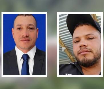 Jhon Hernán Durango (izq.) y Álex Fernando Posada Durango (der.), hallados sin vida en Briceño, Antioquia. FOTO: REDES