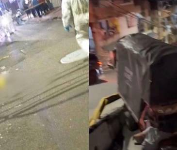 A la izquierda, el accidente en Enciso; a la derecha, el accidente en Manrique Guadalupe. FOTOS: FACEBOOK MEDELLÍN OSCURA