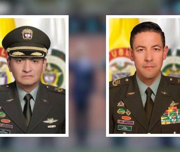 El coronel Richard Raúl Fajardo Ayala (izq.) llega a la Policía Metropolitana del Valle de Aburrá y el c<span class="mln_small-caps_mln">oronel Luis Fernando Serna Zapata (der.) al comando de Policía Antioquia. FOTOS: POLICÍA NACIONAL</span>