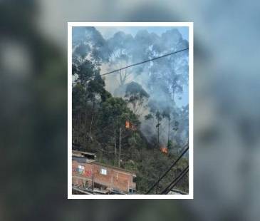 Un incendio fue provocado, según el alcalde, por manos criminales en los desalojos en Manrique. FOTO: CORTESÍA - H13 NOTICIAS