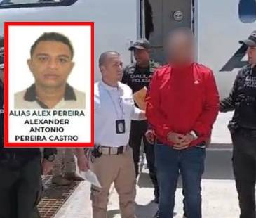 Alexánder Antonio Pereira Castro fue entregado por Migración a la Policía Nacional. FOTO: MIGRACIÓN COLOMBIA