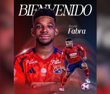 Presentación oficial de Frank Fabra por el Deportivo Independiente Medellín. FOTO: CORTESÍA DIM OFICIAL