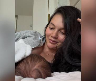 Lina Tejeiro celebró el primer mes de vida de su bebé Gael. FOTO: IG LINATEJEIRO