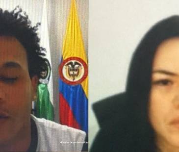 Iván Ramiro Cuello Bedoya y Angie Liseth Duque Henao, alias la Gata, señalados de asesinar a un joven por robarle en un bus. FOTOS: FISCALÍA 