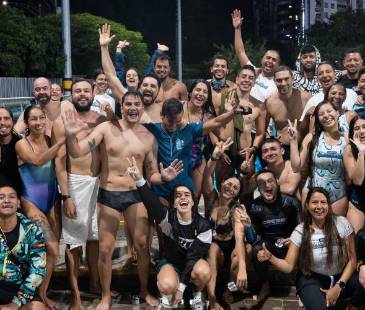 Así se vivió el apneatón pro Mundial. FOTO: FEDERICO GARCÍA 