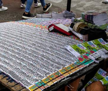 Venta de loterías en el Centro de la ciudad. FOTO: JAIME PÉREZ