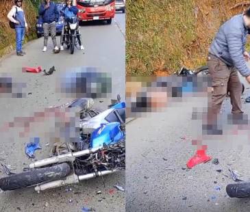 Accidente de tránsito en Santa Elena. FOTO: CORTESÍA DENUNCIAS ANTIOQUIA