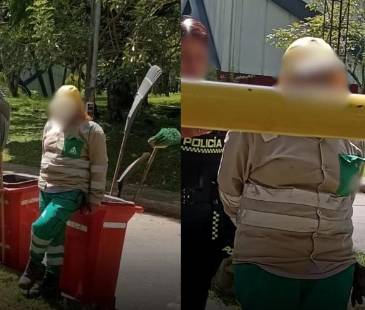 Mujer capturada en Itagüí. FOTO: EL ITAGUISEÑO 