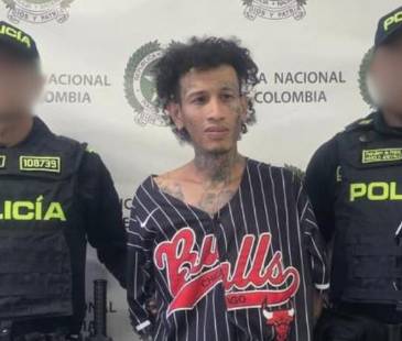 Edwin Alexánder Tabares Restrepo, conocido con el alias Dogui, trató de evitar su detención. FOTO: CORTESÍA