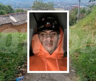 En estas escalas fue asesinado Cristian Camilo Úsuga Higuita. FOTOS: ALEJANDRA MORALES (FONDO) Y CORTESÍA (DETALLE VÍCTIMA)