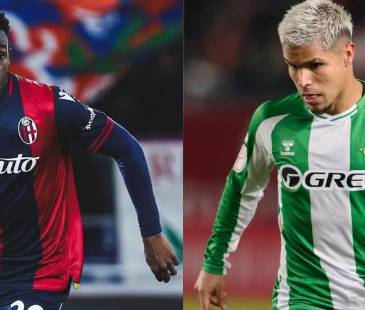 Jhon Lucumí (izq.) y Cucho Hernández (der.). FOTO: @JHONLUCUMI26 - @CUCHOHERNANDEZ 