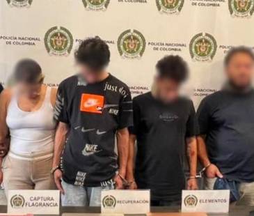 Capturados por su presunta participación en un robo a una finca en Rionegro<span class="mln_small-caps_mln">. FOTO: POLICÍA METROPOLITANA VALLE DE ABURRÁ</span>