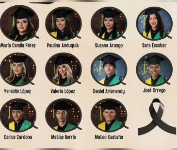 Jóvenes que fallecieron en accidente cuando regresaban de una excursión en Coveñas. FOTO: @SOMOSLICEOANTIOQUENO