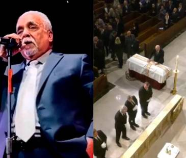 Durante la misa, los hijos del artista le rindieron homenaje. FOTO: REDES SOCIALES Y GLOBOVISIÓN