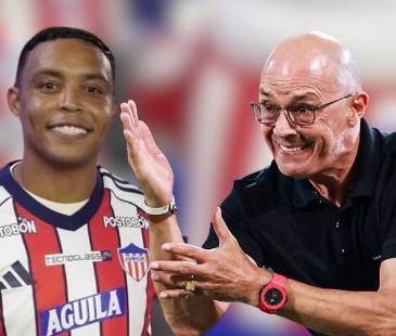 Alfredo Arias (der.) y Luis Fernando Muriel (izq.). FOTO: MANUEL SALDARRIGA Y @JUNIORCLUBSA