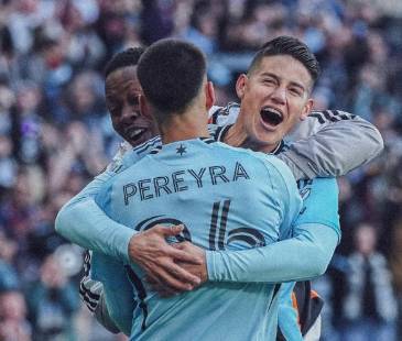 James Rodríguez celebrando asistencia en partido frente a Austin FC. FOTO: CORTESÍA MINNESOTA FC