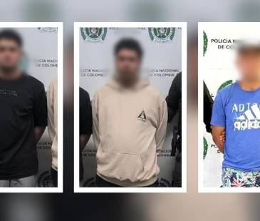 Ellos fueron los capturados. FOTO: CORTESÍA DEPARTAMENTO DE POLICÍA ANTIOQUIA