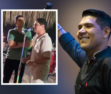 El cantante y su agrupación se encontraban en Sincelejo, Sucre, realizando un toque donde, incluso, se encontraron con Elder Dayán Díaz. FOTOS: CAPTURA DE VIDEO IG<span class="mln_small-caps_mln"> @SOYQUINTOPODER Y @KBETOZULETA </span>