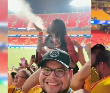 El brujo se dejó cargar en hombros y bailó con los hinchas colombianos. FOTOS: CAPTURAS DE VIDEO YOUTUBE @DORADOCRITICO Y @ELDIEGOOR