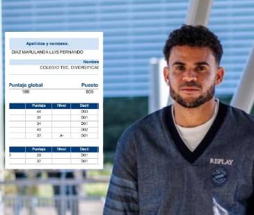 El futbolista Luis Díaz y sus resultados de las pruebas del Icfes. FOTO: IG LUISDIAZ19_ Y REDES 