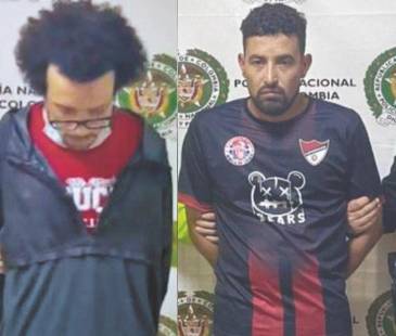 Alias Chuky (izq.) y alias Teta (centro), presuntos asesinos de Sara Millerey (der.). FOTOS: CORTESÍA