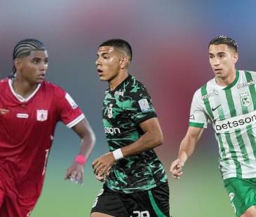 Los jóvenes más valiosos de la Liga colombiana. FOTO: @JOSENESCOBAR, @EMILIOARISTIZABALC, @JUANJARIAS Y @KEVINMANTILLAC