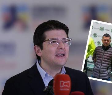 A la izquierda, el entonces precandidato Miguel Uribe Turbay. A la derecha, alias Chipi, quien habría tenido contacto con el supuesto escolta. FOTOS: COLPRENSA