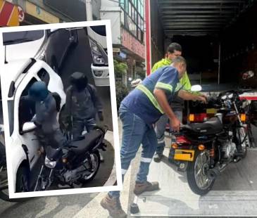 La motocicleta fue inmovilizada por agentes de tránsito. FOTO: ALCALDÍA DE MEDELLÍN
