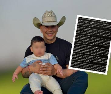 Juan David Tejada publicó en un comunicado (foto detalle) que dejó al niño salir del país “de buena fe”. FOTOS: INSTAGRAM @ELREYDELOSAGROPECUARIOS_