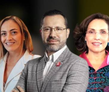 De izq. a der.: Iván Cancino, Juliana Gutiérrez, Jaime Andrés Beltrán<span class="mln_small-caps_mln">,</span>Viviane Morales, Mauricio Gómez Amín y Elsa Noguera. FOTOS: COLPRENSA, CAMACOL Y X