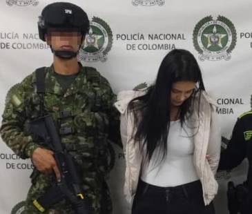 La captura de Indira Surgey Orrego, la reina de la escopolamina. FOTO: ALCALDÍA DE ITAGÜÍ