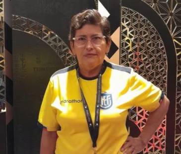 María del Jesús Pinargote durante el Mundial 2022. FOTO: INSTAGRAM @ecuador.tv