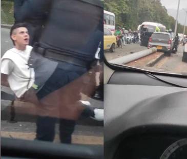 Accidente en la autopista Norte. FOTO: DENUNCIAS ANTIOQUIA