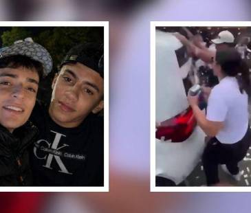 Juan Esteban Gómez Londoño y Cristian Escudero Osorio fueron despedidos en Manrique. FOTO: FACEBOOK PRENSA PAISA