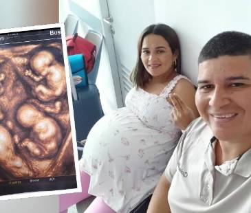 María Tapia y Jonatan Zapa, oriundos de Caucasia, son los nuevos padres de cuatrillizos. FOTO: FACEBOOK CUATRILLIZOS CAUCASIA