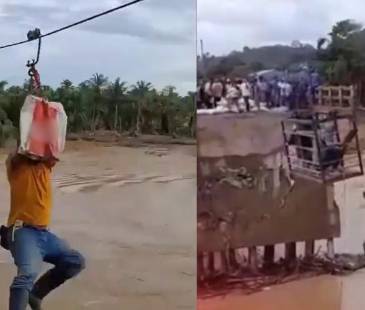 Así se transportan en las garruchas. FOTOS: X @COLOMBIAOSCURA (IZQ) Y @LACHIVADEURABA (DER)